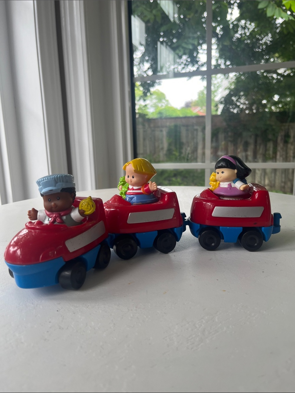 Vintage 2001 Little people  Toy Train with Three Figures